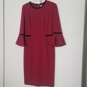 Calvin Klein Red Dress, Size 6 EUC